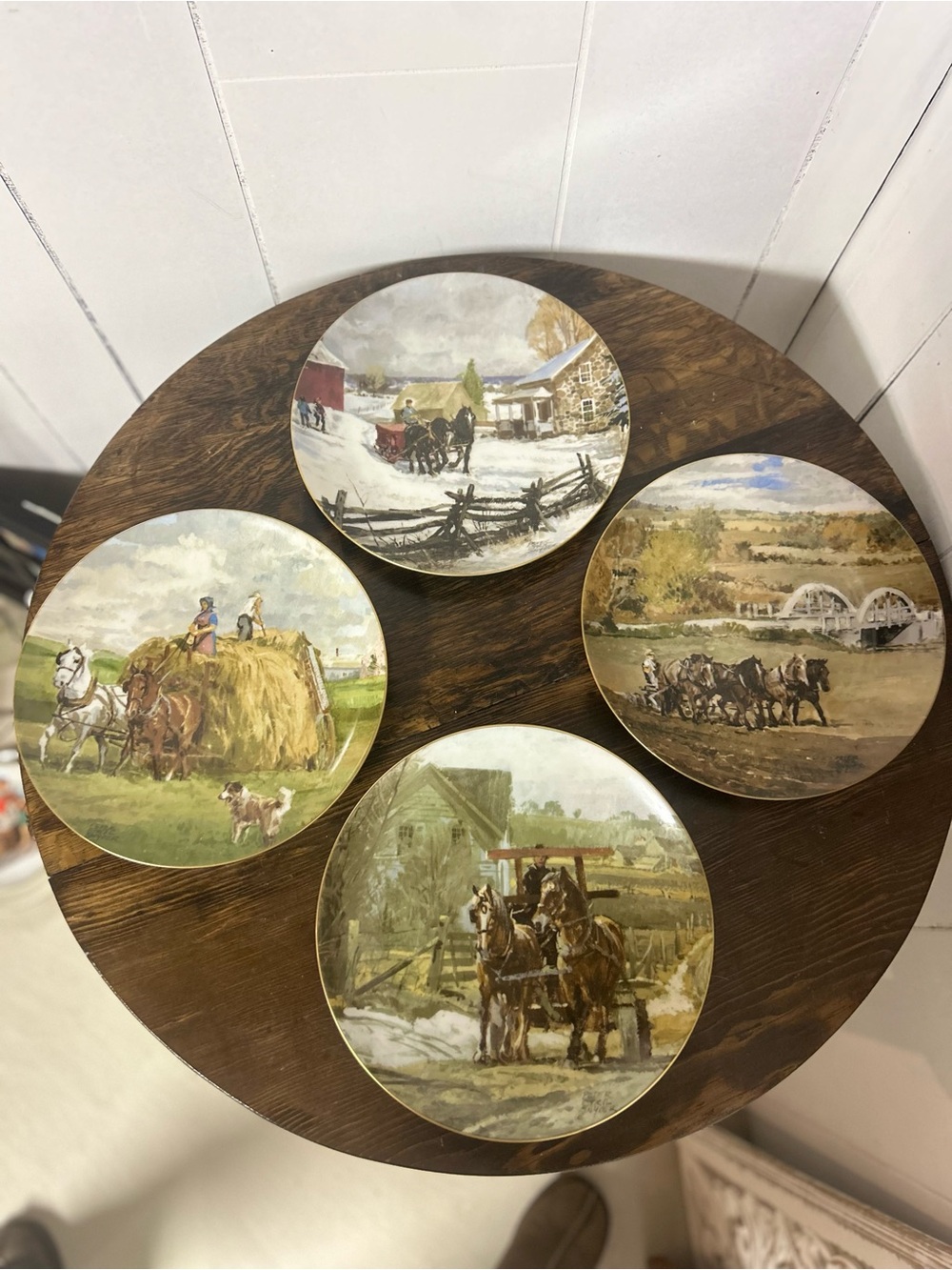 Set of 4 “Preserving a Way of Life” Collectible Plates Signed by Artist P Snyder